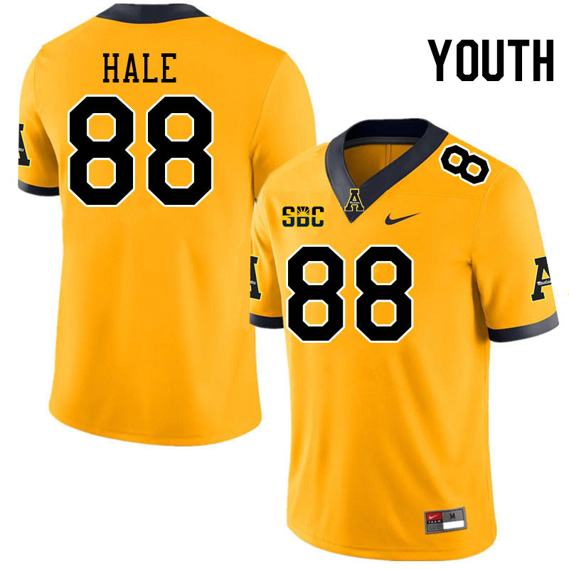 Youth #88 Luke Hale Appalachian State Mountaineers College Football Jerseys Stitched-Gold